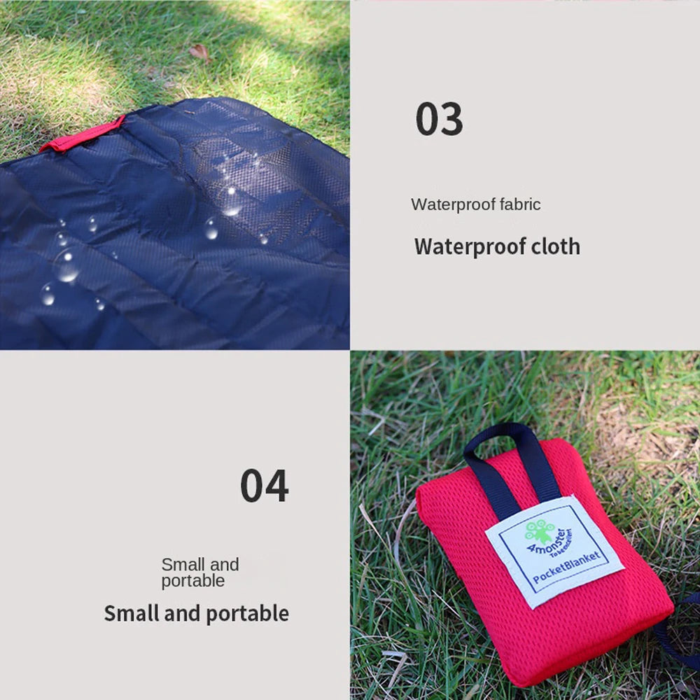 Picnic mat pocket beach mat, waterproof and sand proof, Lightweight folding portable For Travel Hiking Sports ﻿ Peaceful Pleasures Health and Wellness