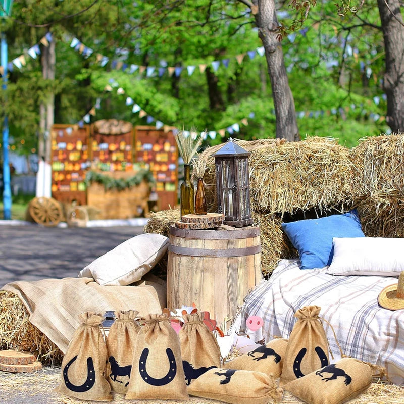 Western Cowboy Party Gift Bags | Horsehead & Horseshoe 5 Pack