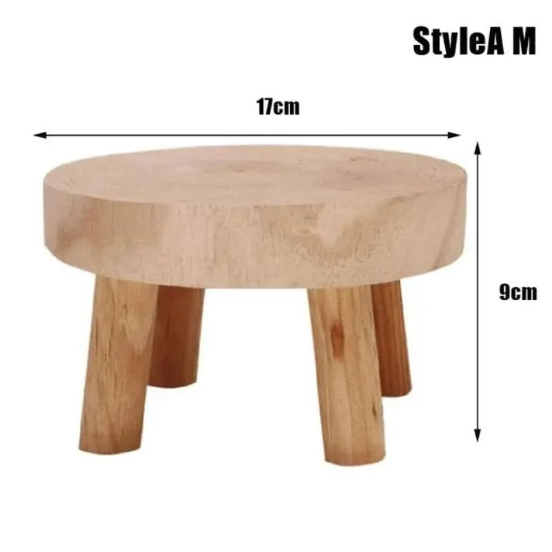 Wooden Plant Stand Flower Pot Base Holder Stool Indoor Outdoor Garden