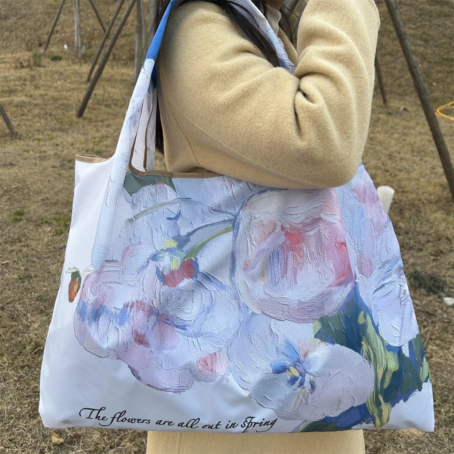 Large Foldable Reusable Nylon Shopping Bag – Travel Tote