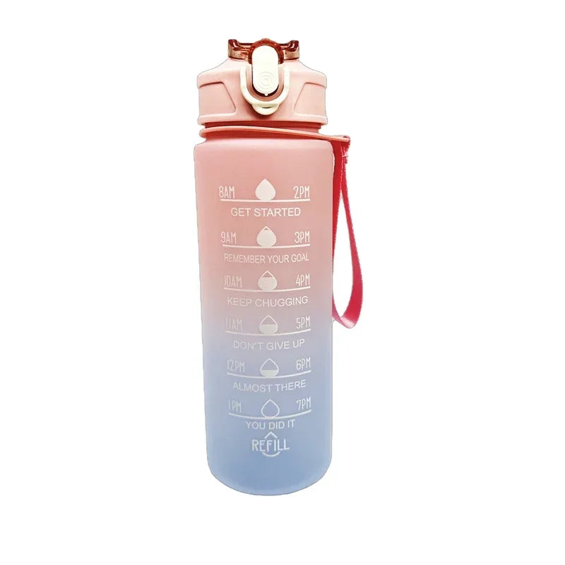 900ml BPA-Free Sports Water Bottle with Time Marker & Straw