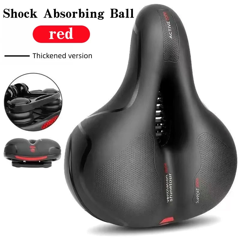 2026 Comfortable men's hollow bicycle saddle mtb road bicycle vibration absorption big butt seat lightweight safety area large. Peaceful Pleasures Health and Wellness Red