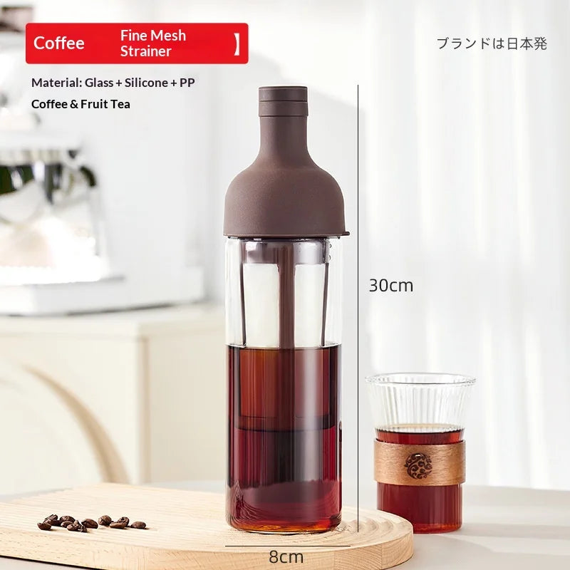 1000ml Cold Brew Coffee Pot High Borosilicate Glass Household Cold Brew Bottle Brew Fruit Tea Kettle for Home Use Coffee Pot Peaceful Pleasures Health and Wellness