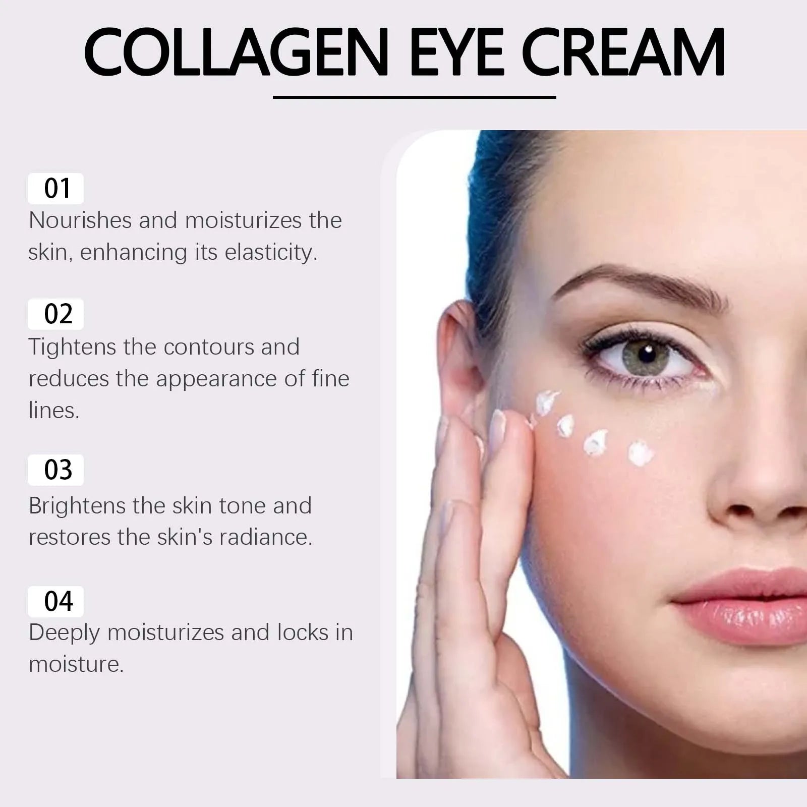 Hoygi Collagen Eye Cream Fade Fine Lines Eye Bags Remover Puffiness Anti Dark Circles Moisturizing Firming Nourishing Eye Care Peaceful Pleasures Health and Wellness