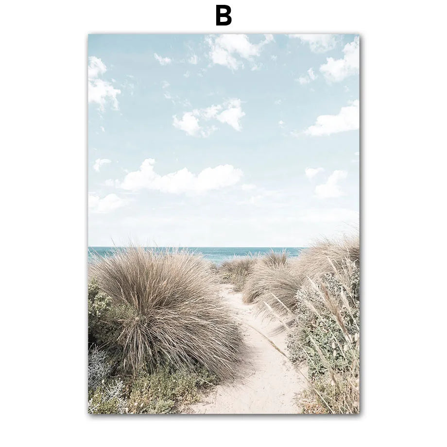 Canvas Painting Nordic Surf Posters And Prints Wall Art Pictures For Living Room Home Decor Beach Surfers Coconut Tree Car Peaceful Pleasures Health and Wellness T80504-02 40x50cm Unframed