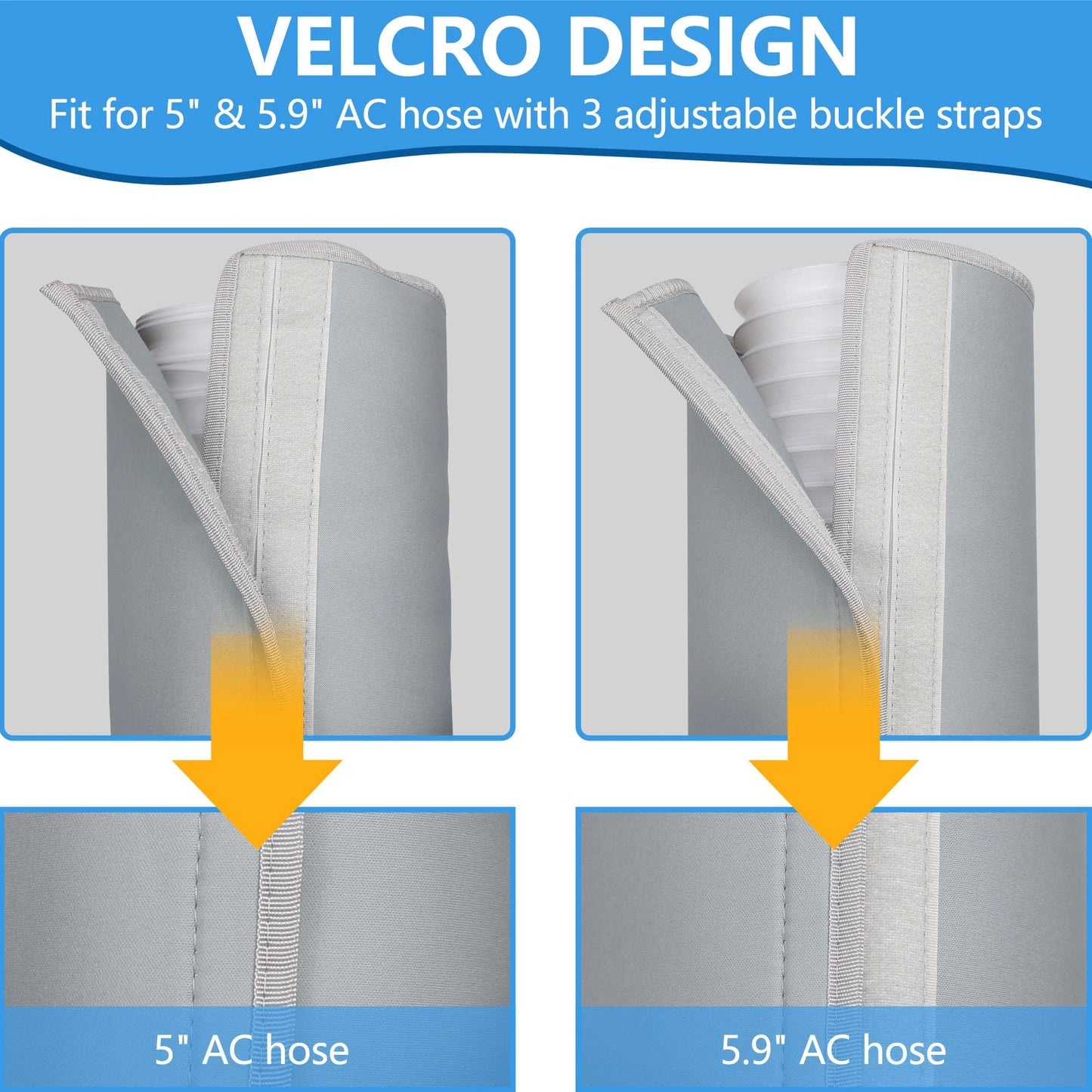 Portable AC Exhaust Hose Insulation Cover | 5" & 5.9" Fit