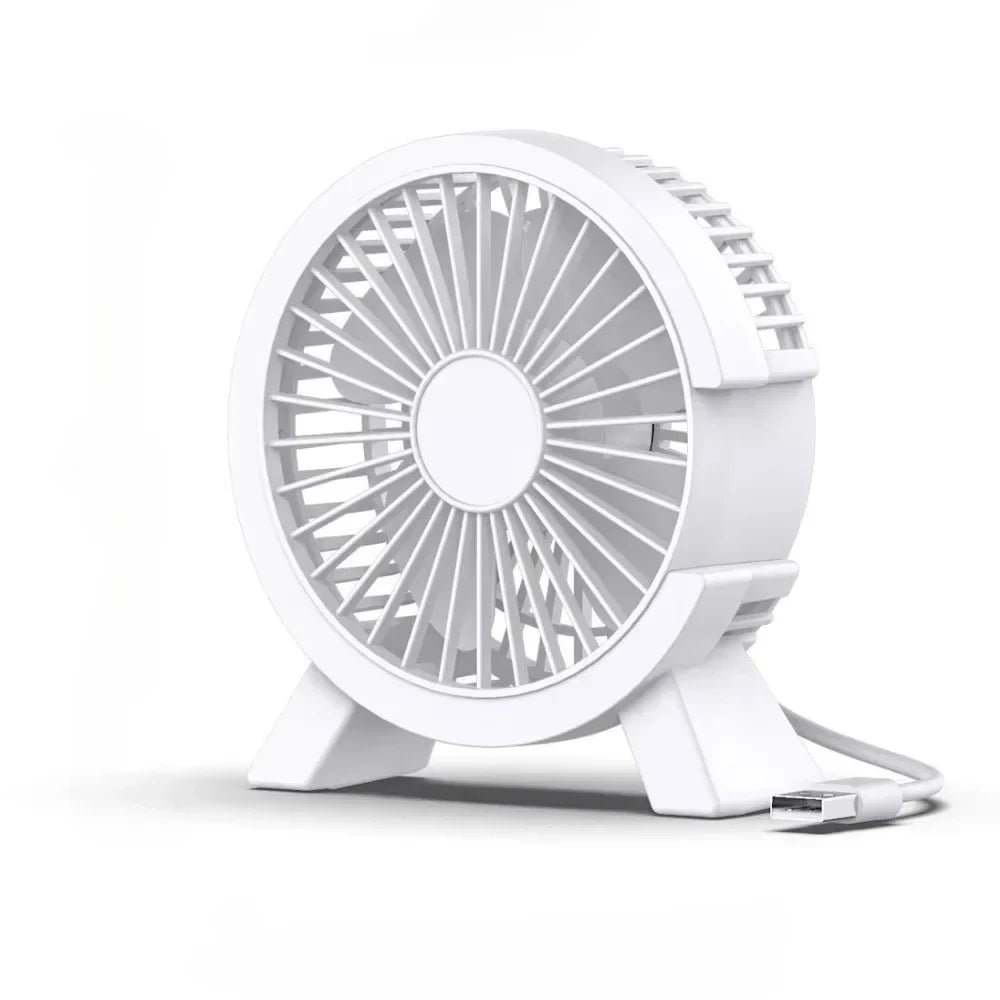 Dual Head USB Rechargeable Fan – Wall Mount, Desk & 3 Speeds