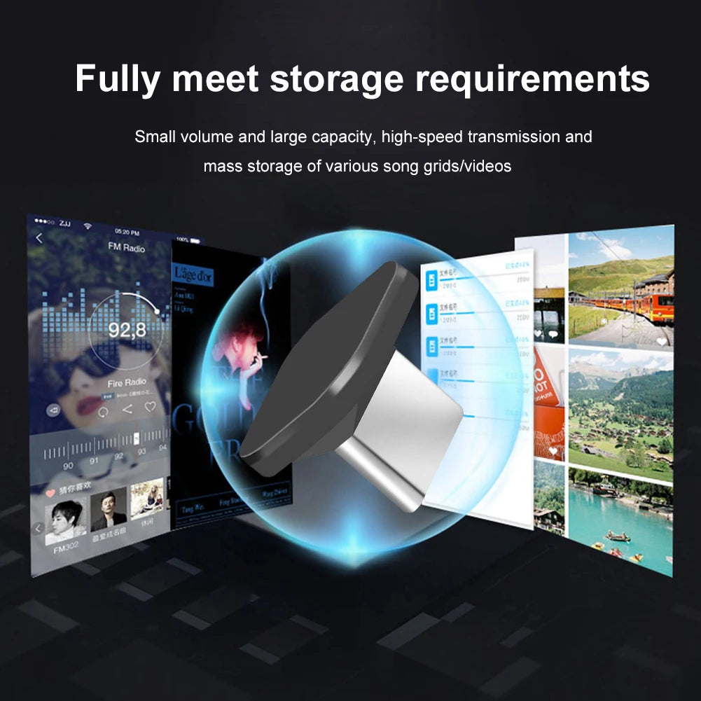 16GB/32GB/64GB Car Styling U Disk Stable Fast Transmission Mini Short Car U Disk Pendrive IPX-7 Waterproof for Car Computer TV Peaceful Pleasures Health and Wellness