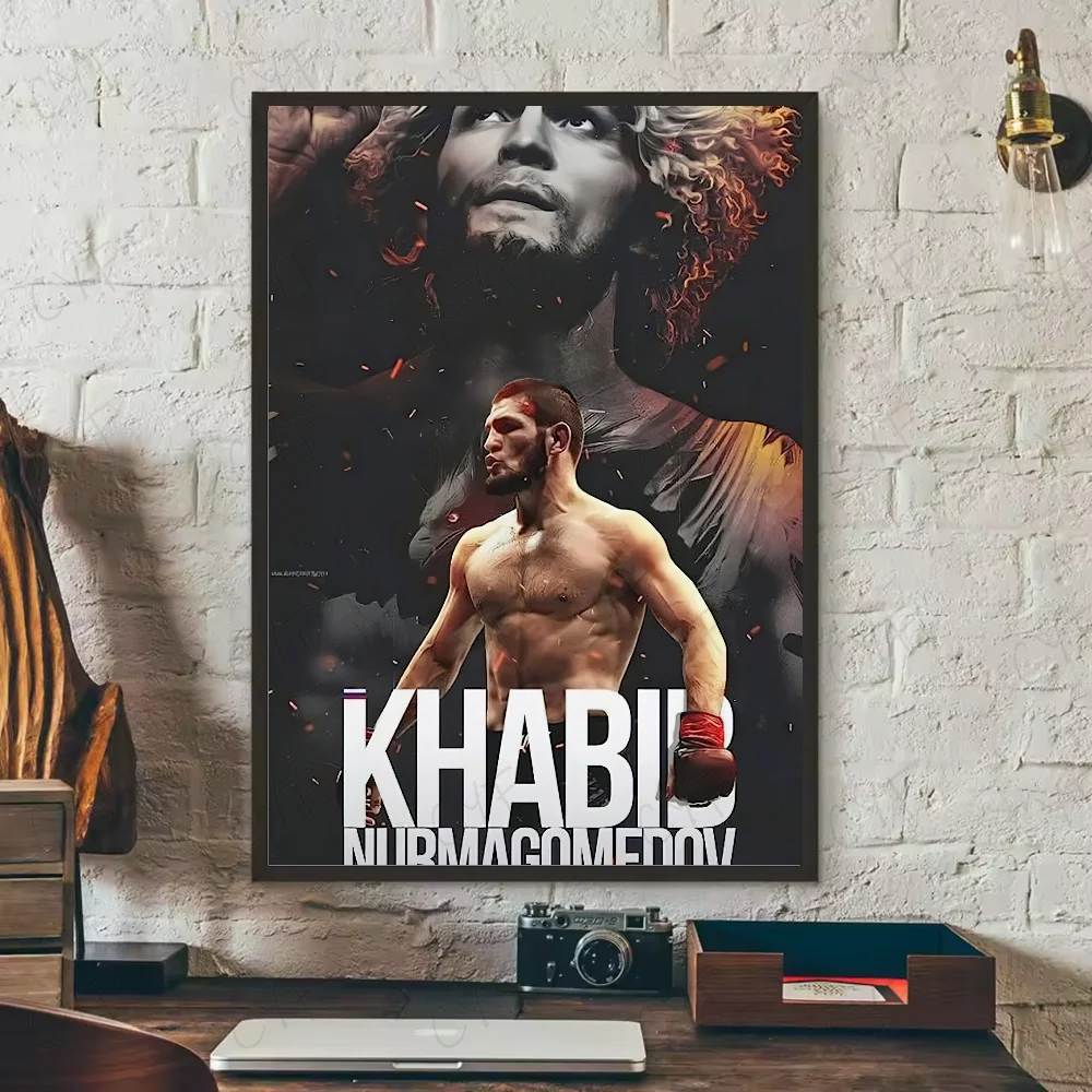 Khabib Nurmagomedov UFC Poster – HD Waterproof PVC Wall Art Sports Wall Poster Peaceful Pleasures Health and Wellness z14 15X20cmNoframe