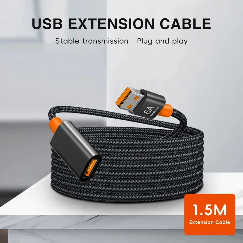 USB 3.0 Extension Cable Male to Female | 6A Fast Charging & Data