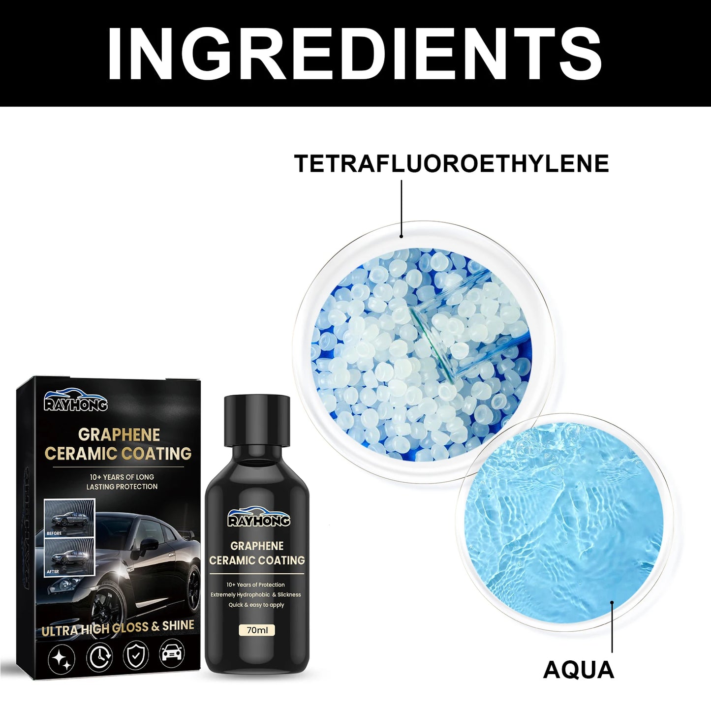 Rayhong Graphene Ceramic Car Coating | Waterproof Crystal Paint