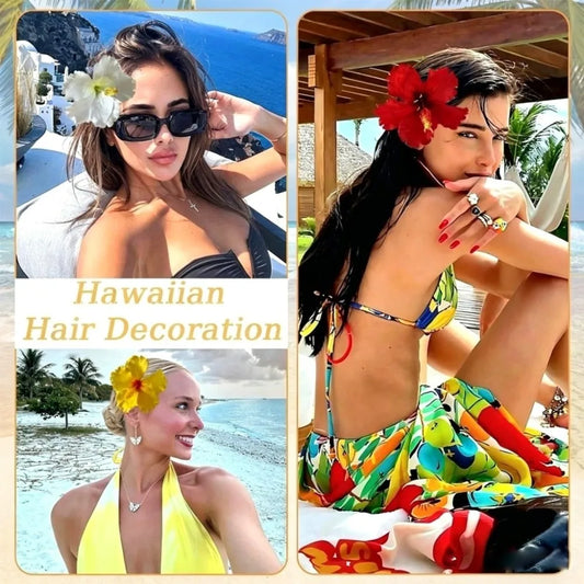 Hibiscus Flower Hair Clip – Bohemian Floral Barrette for Women Floral Hair Barrette Oasis Select