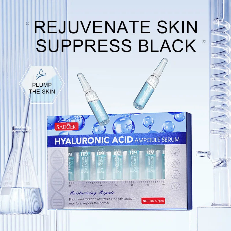 Sadoer Skin Care Hyaluronic Acid Liquid Serum Facial Moisturizing Lifting Glow Up Dermapen Serum 2ml*7Pcs Peaceful Pleasures Health and Wellness