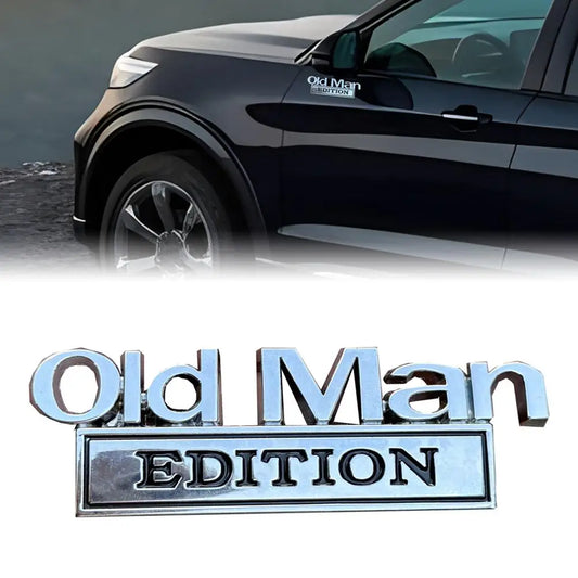 3D Metal Old Man Edition Car Emblem Sticker | Retro Auto Decal Car Emblem Sticker Oasis Select
