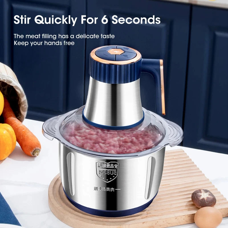 5L Electric Meat Grinders 304 Stainless Steel Food Crusher Multifunctional Vegetable Slicer Chopper Mincer Baby Food Processor Peaceful Pleasures Health and Wellness