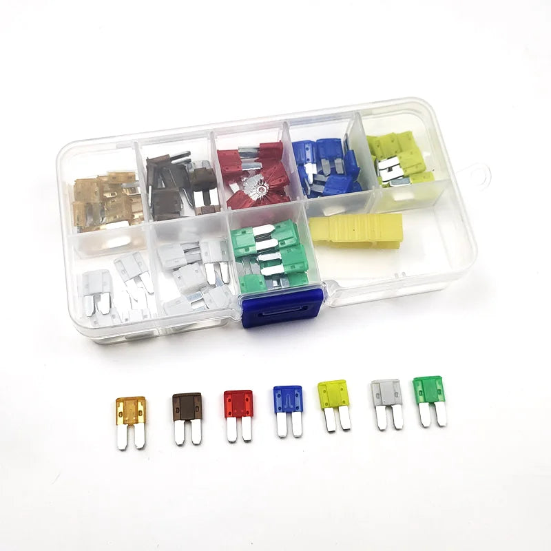 Mini M2 Auto Long Foot Fuse Combo Kit 5A 7.5A 10A 15A 20A 25A 30A Micro2 Car Fuse Combination with Puller Tool Peaceful Pleasures Health and Wellness