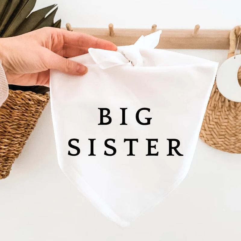 Big Brother Big Sister Dog Bandana | Baby Shower Announcement Dog Bandana Peaceful Pleasures Health and Wellness