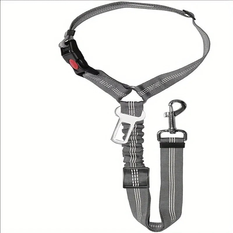 Pet Supplies High Quality Dog Leash Dog Walking Leash Automatic Retractable Ring Buckle Pet Car Seat Belt Adjustable Length Peaceful Pleasures Health and Wellness grey