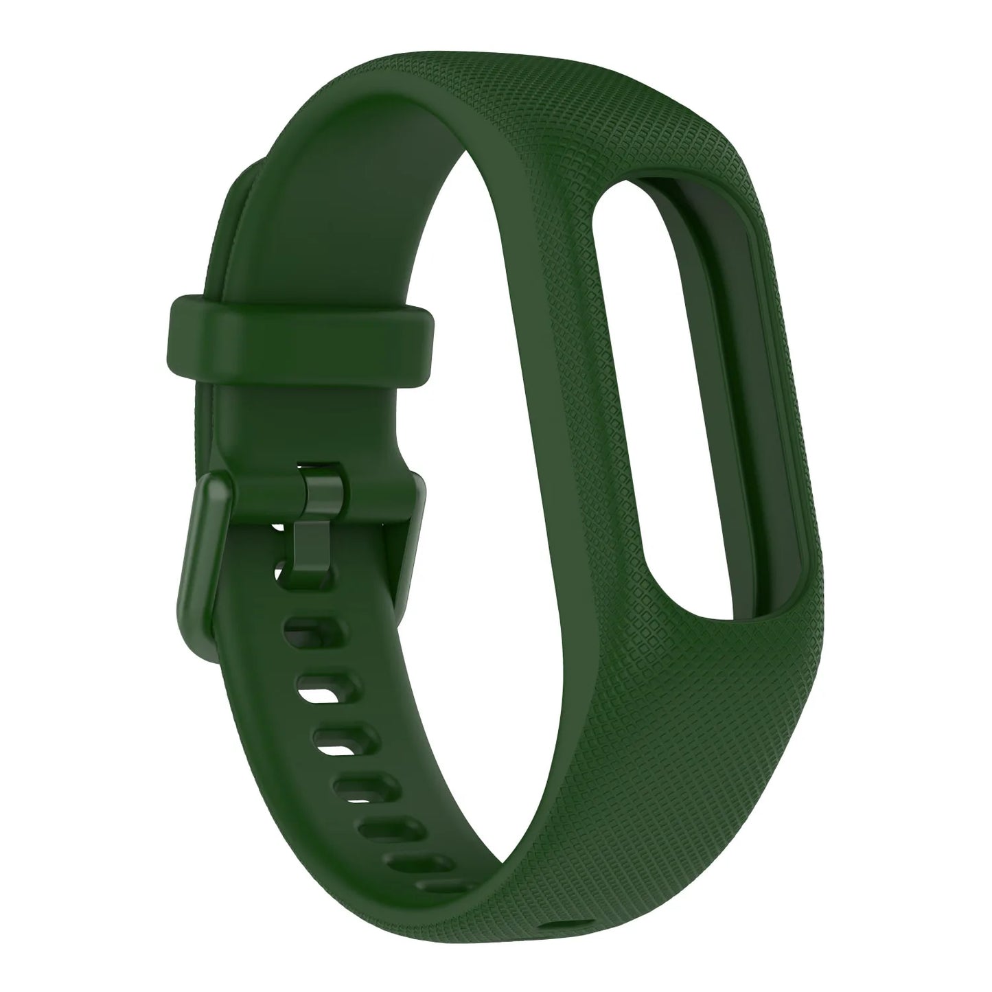 Waterproof Sweat-Proof Strap For Garmin Vivosmart 5 Bracelet Integrated Strap Color Silicone Texture Replacement Wristband Peaceful Pleasures Health and Wellness army green