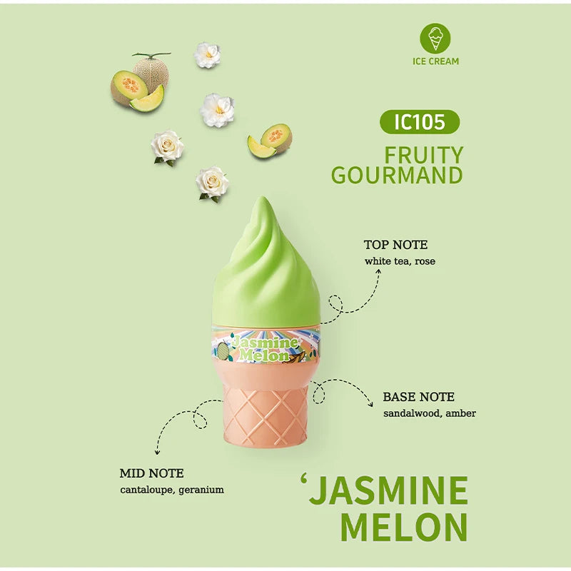 Ice Cream Cute Perfume Brand Long-lasting Eau De Toilette Floral Fruity Citrus Rose Charming Sweet Fragrance Women Body Spray Peaceful Pleasures Health and Wellness Hami Melon 100ml