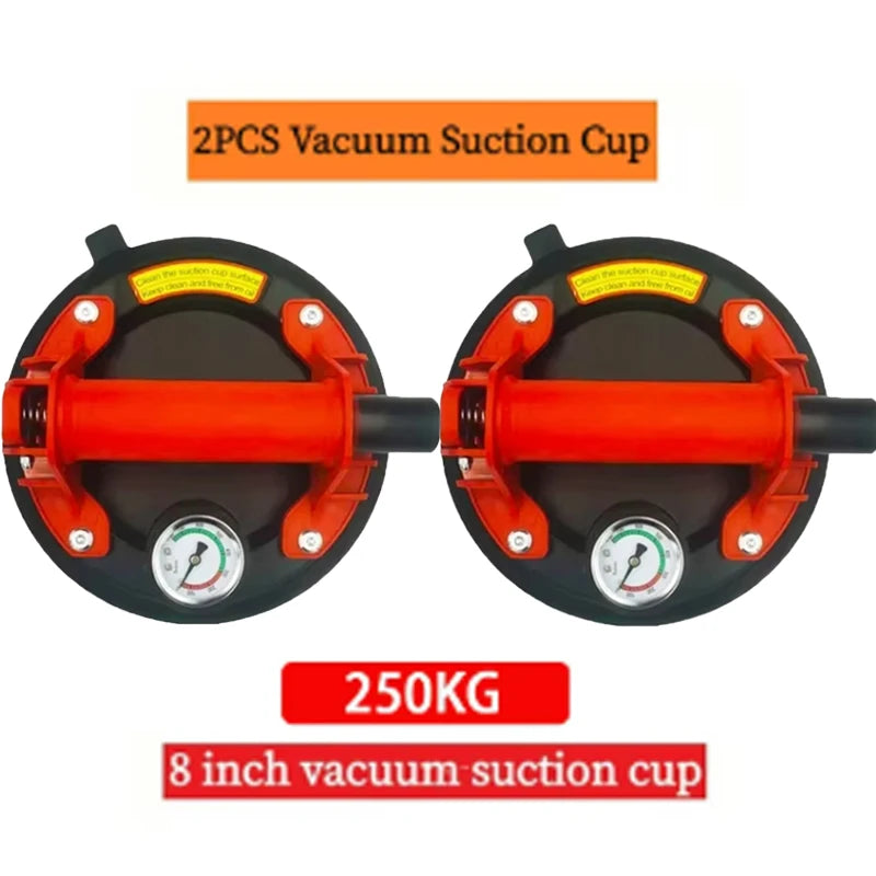 8 Inch 250KG Air Pump Vacuum Suction Cups Powerful Heavy-Duty Strong Hand Pump Sucker Lifted Magnets Handling Tools Peaceful Pleasures Health and Wellness 2PCs 1