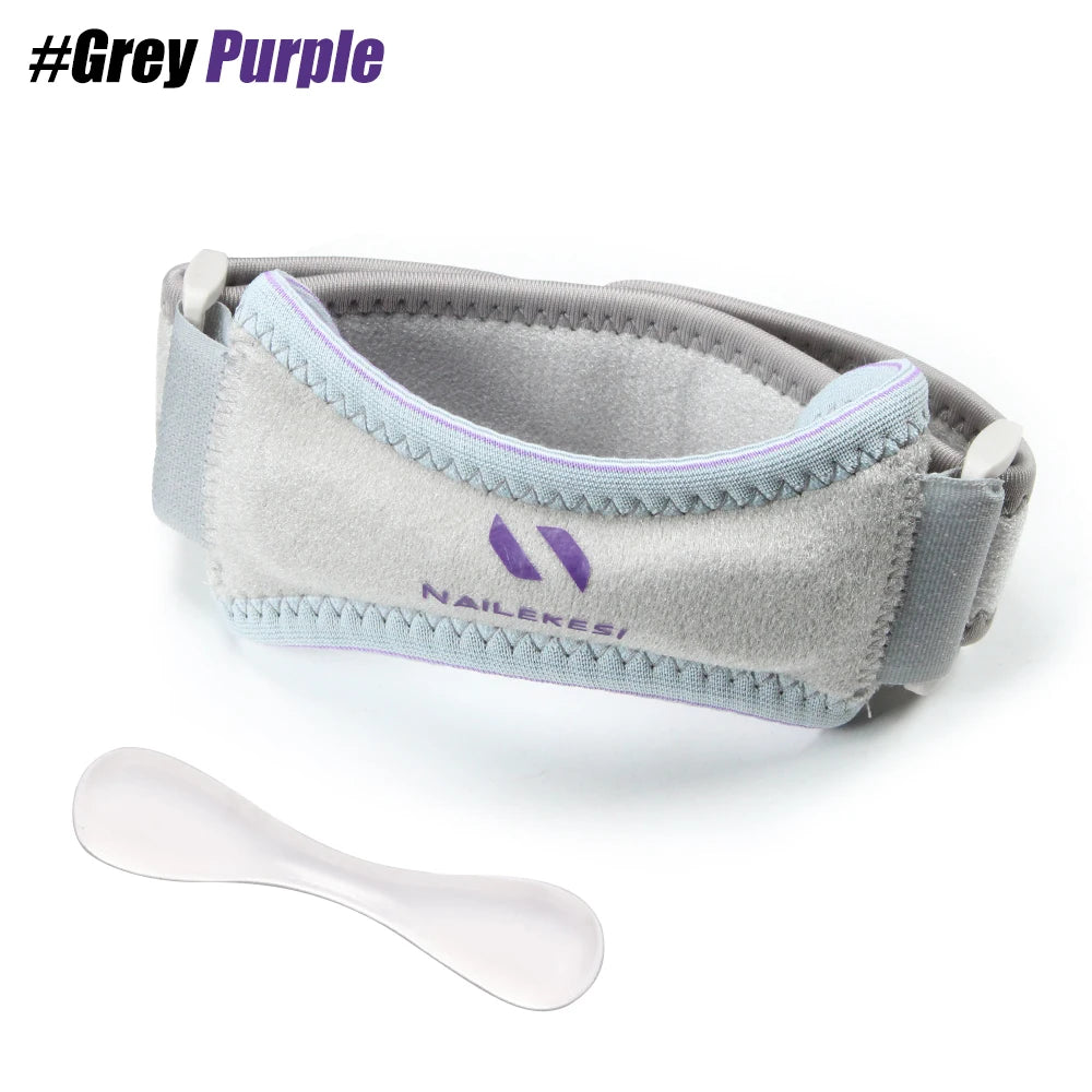 1PCS Patella Knee Brace Adjustable Patellar Tendon Support Strap,Knee Stabilizer for Running,Hiking, Basketball,Sports Women Men Peaceful Pleasures Health and Wellness GrayPurple-1PCS