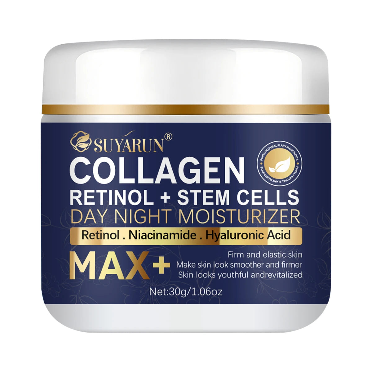 SUYARUN Anti-Aging Retinol Collagen Stem Cell Face Cream - Firming Hydrating Moisturizer Reduces Wrinkles & Fine Lines, All Skin Peaceful Pleasures Health and Wellness 30g