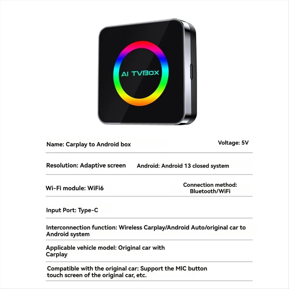 Android 13 AI CarPlay Box Wireless WiFi 6 – 2G+32G Peaceful Pleasures Health and Wellness