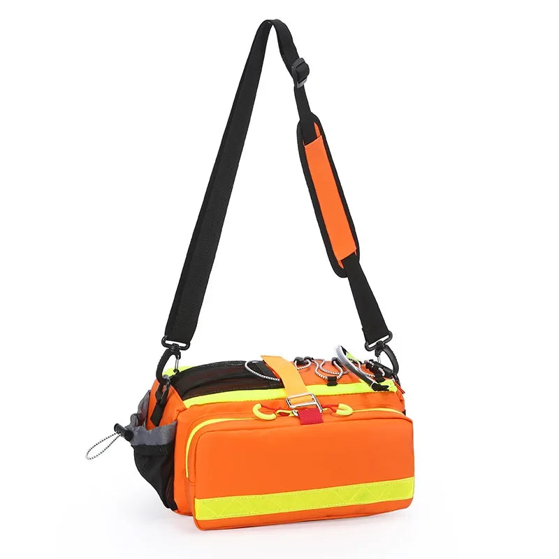 Waterproof Emergency Medical Pouch Waist Crossbody Life Monitoring Single Soldier Disposal Color Code Indication First Aid Kit Peaceful Pleasures Health and Wellness Orange No side bag