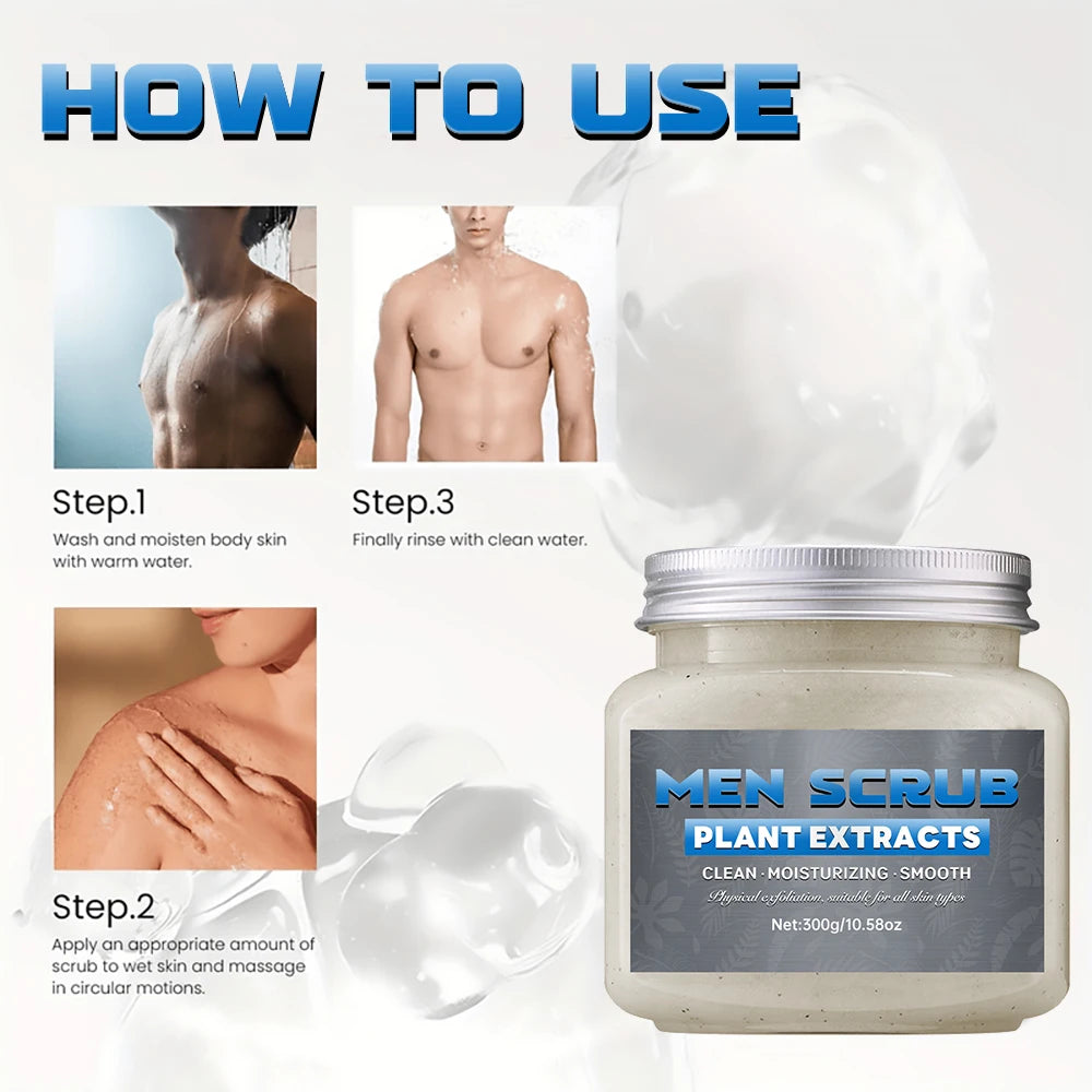 SUYARUN Men's Body Scrub Exfoliator - Deep Cleansing Exfoliation, Oil Control, Dead Skin Removal with Natural Charcoal. Peaceful Pleasures Health and Wellness