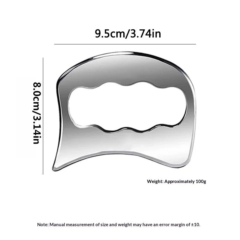 Stainless Steel Gua Sha Board, Special Tool For Sports And Fitness, Tendon, Gua Sha Sheet, Relaxati Peaceful Pleasures Health and Wellness Silver