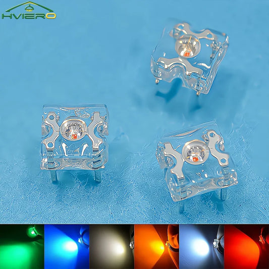 100Pcs 3mm Piranha Super Flux LED Beads | 4-Pin Wide Angle DIY LED Diode Beads Oasis Select