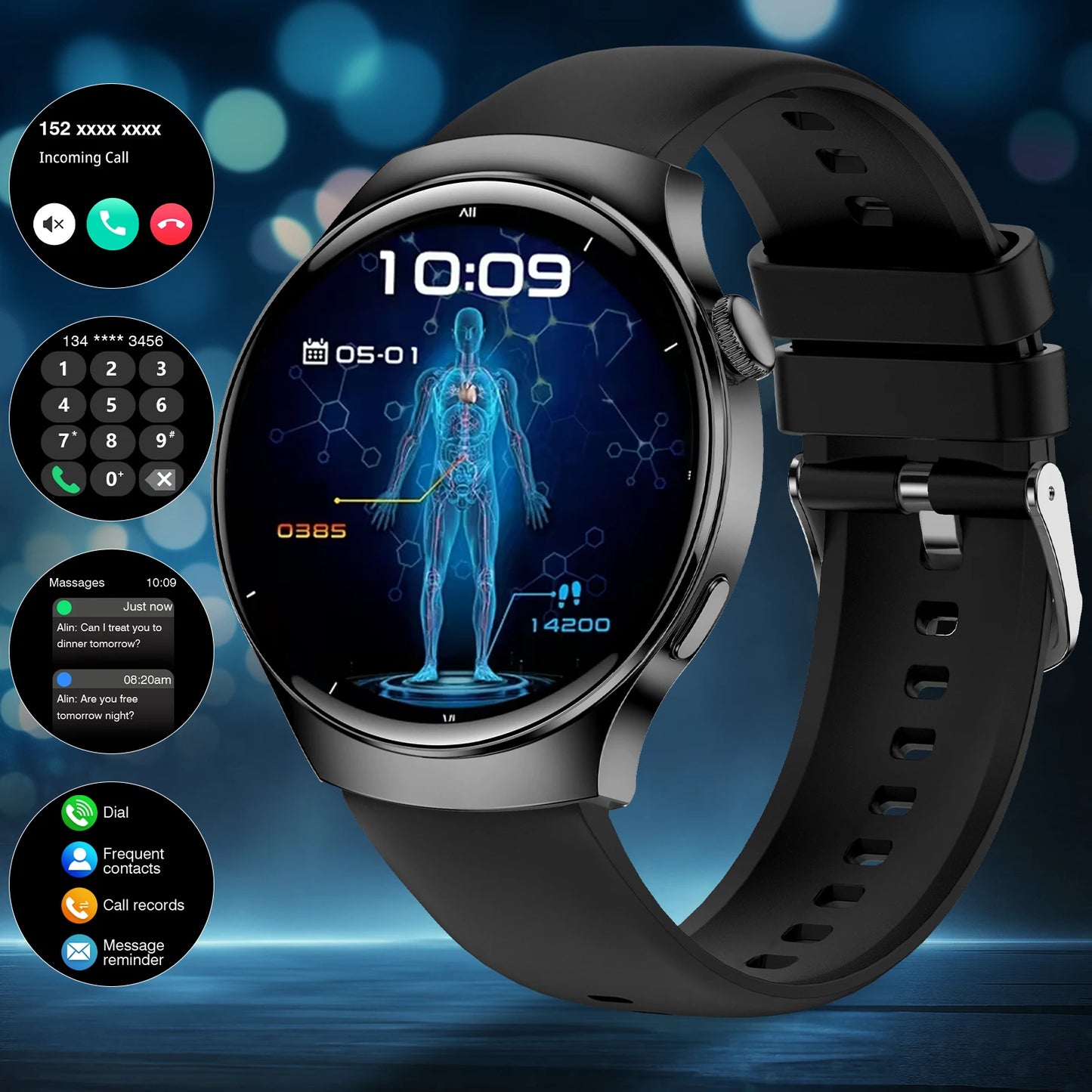 LOMAXFR HD Touchscreen Smartwatch – Calling, Music & Sport
