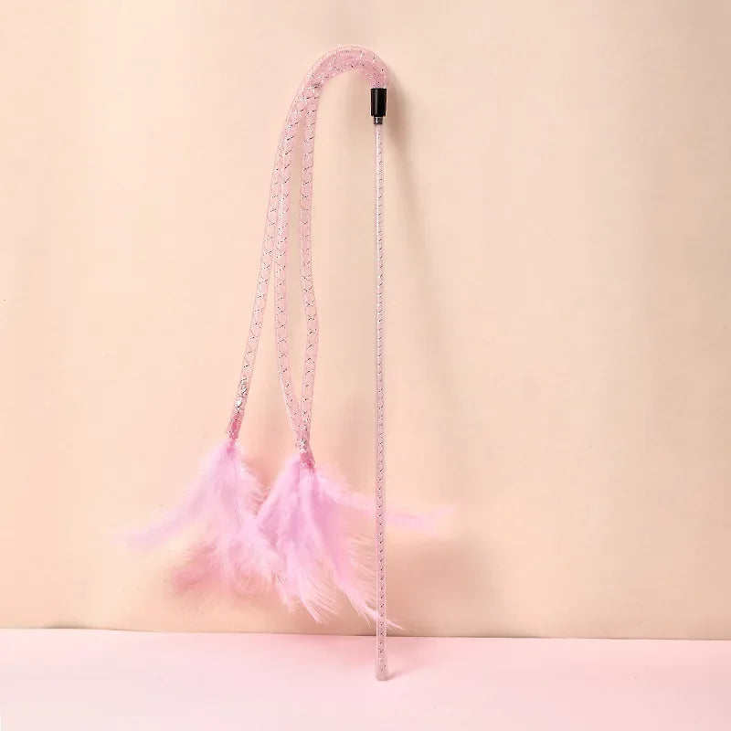 Interactive Feather Cat Toy with Bell – Bite-Resistant Wand