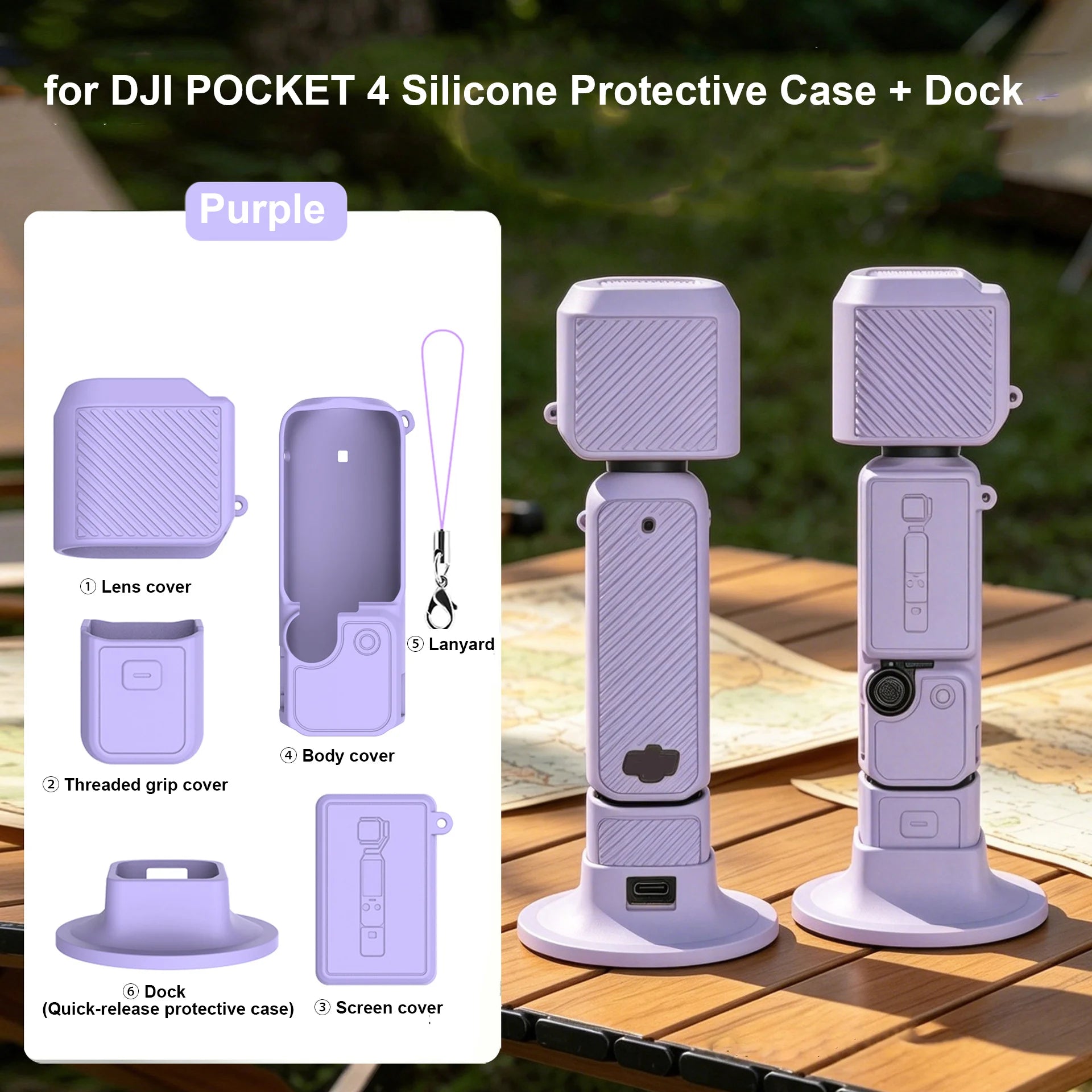Soft Silicone Case For DJI Pocket 4 With Base Stand And Wrist Strap Thick Shockproof Cover Non-Slip Design For Secure Handling Peaceful Pleasures Health and Wellness
