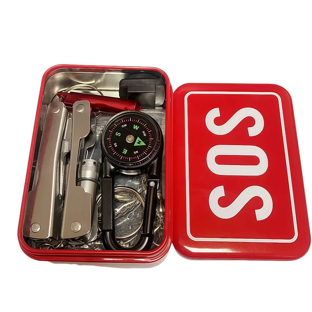 IFAK Trauma First Aid Kit Mini Iron box Tactical Medical for Car Home Travel Hiking and Camping Emergency Survival Gear Peaceful Pleasures Health and Wellness Red