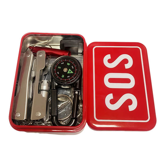 IFAK Trauma First Aid Kit Mini Iron box Tactical Medical for Car Home Travel Hiking and Camping Emergency Survival Gear Peaceful Pleasures Health and Wellness Red