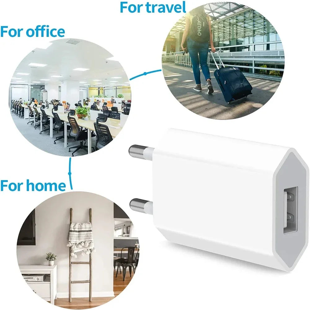 Mini USB EU Wall Charger 5V 1A | iPhone & Android 1–5 Pack