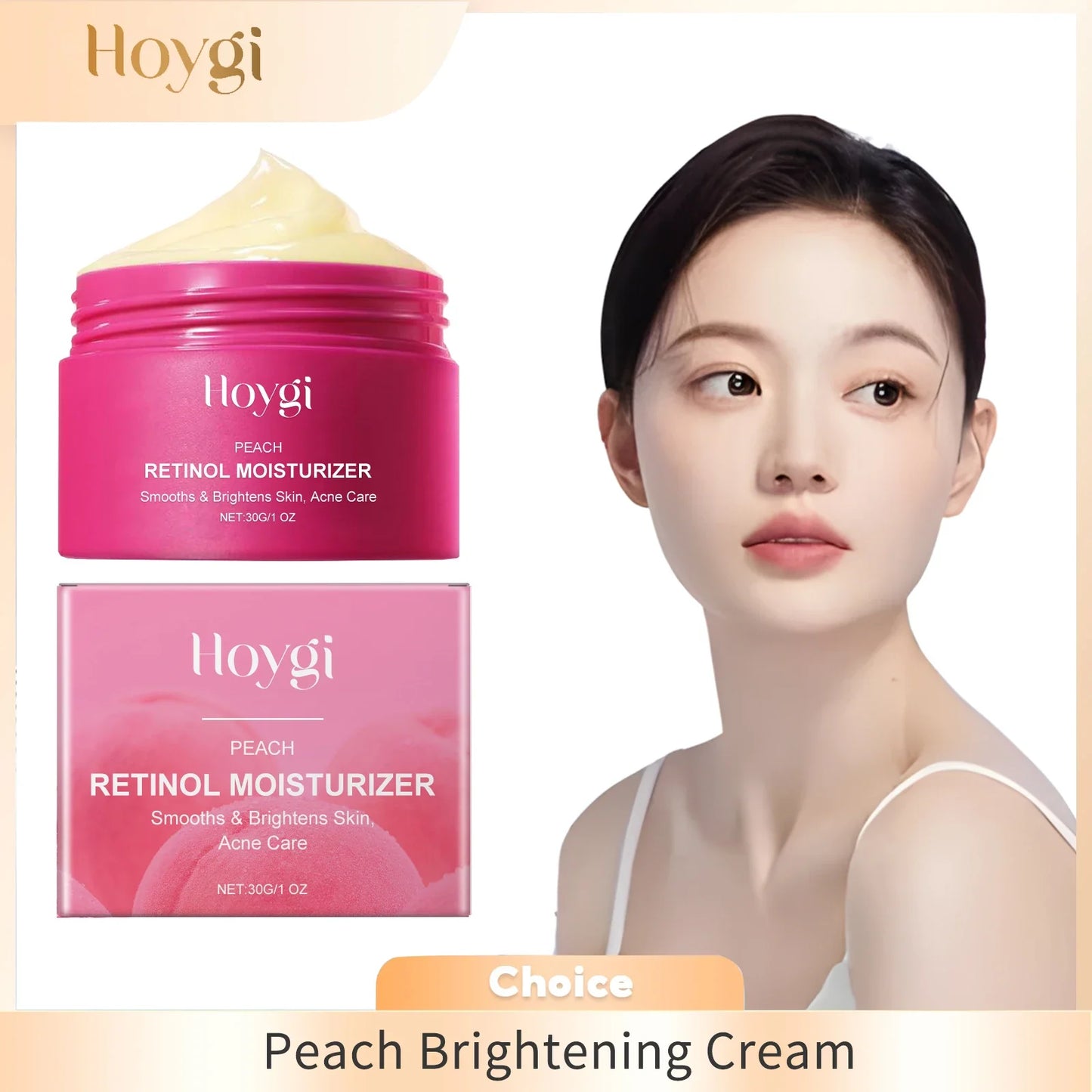 Peach Retinol Cream – Brightening, Anti-Acne & Moisturizer 30g