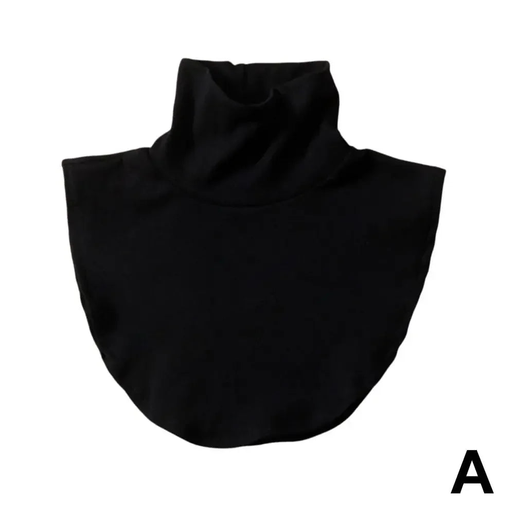 Versatile Winter Modal High Neck Fake Collar Solid Detachable Fashion Color Warm Collar Jersey Turtleneck Elastic Practical New Peaceful Pleasures Health and Wellness black