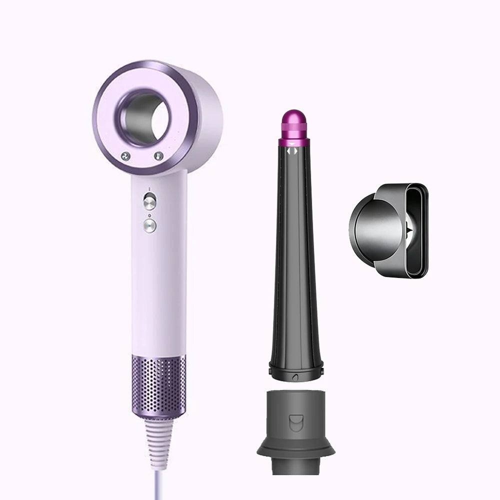 2 IN 1 Airwrap Hair Dryer High Speed Brushless Motor Negative Ionic Blow Dryer Multi-Function Salon Hair Styler Tools Peaceful Pleasures Health and Wellness PURPLE KR