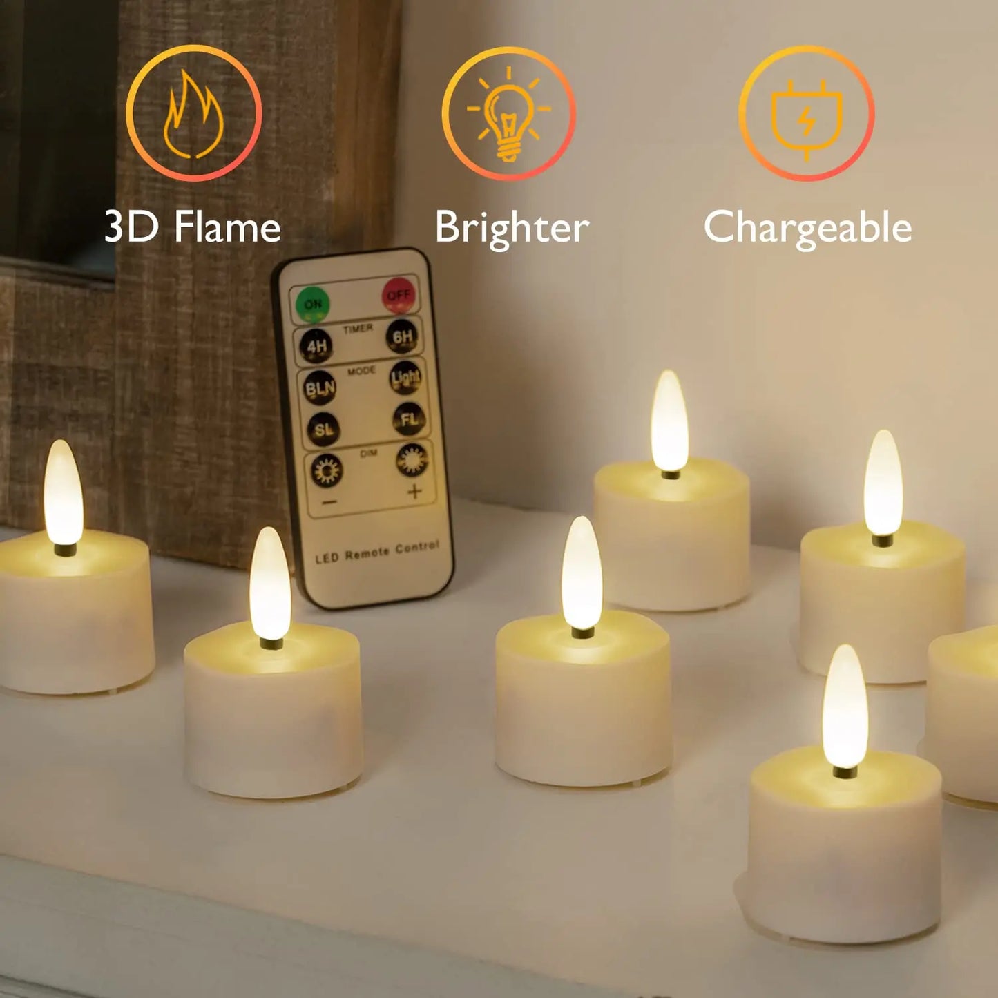 USB Rechargeable Tea Lights with Remote Timer LED Electric Flameless Flickering Candles for Home Table Party Bedroom Decoration Peaceful Pleasures Health and Wellness