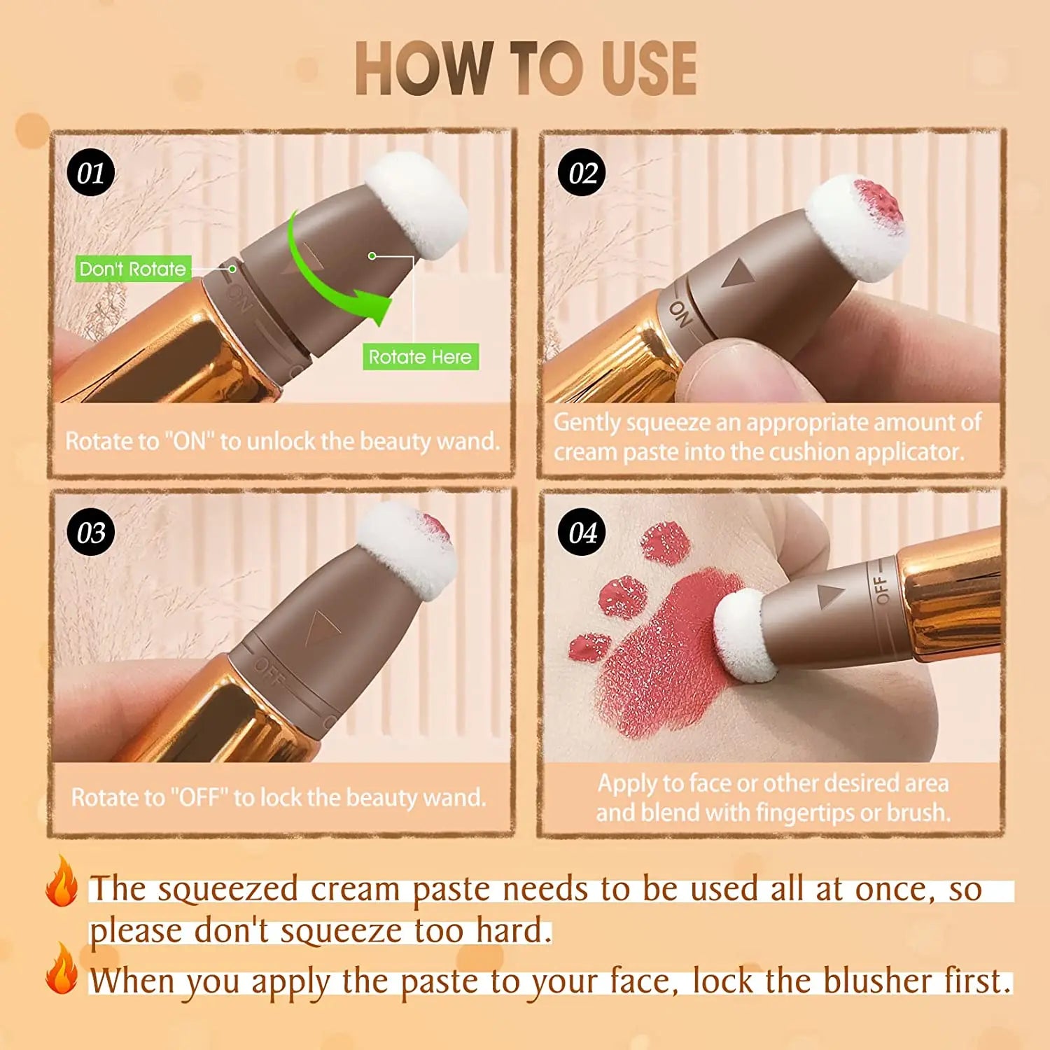 QIBEST Pink Peach Liquid Blush Velvet Matte Blusher Face Pigment Stick Lasting Natural Cream Cheek Tint Blush Makeup Contouring Peaceful Pleasures Health and Wellness