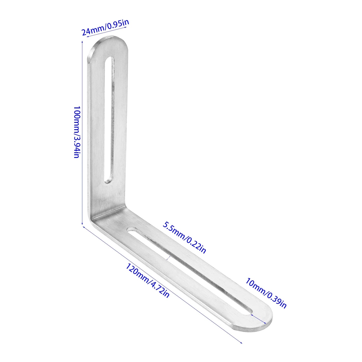 4-Pack 90° Slotted Corner Braces | Heavy Duty Stainless Steel