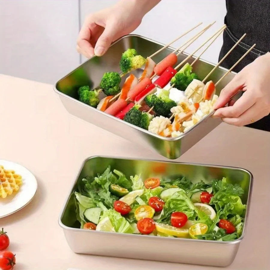 6-Piece Stainless Steel Airtight Food Storage Container Set
