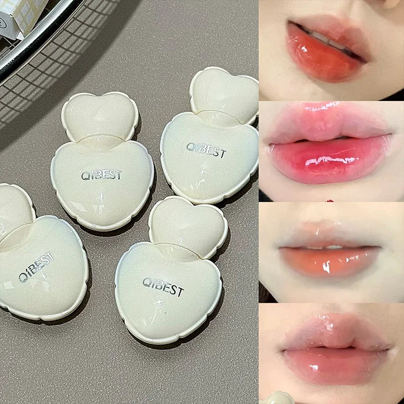 QIBEST Jelly Lipgloss Hydrating Lipstick Long Lasting Mirror Lip Gloss Tender Student Korean Cosmetics Lip Glaze Stain Makeup Peaceful Pleasures Health and Wellness