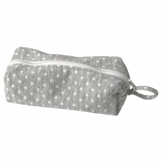 Polka Dot Pencil Case – Large Capacity Cute Stationery Bag Pencil Case Peaceful Pleasures Health and Wellness Grey