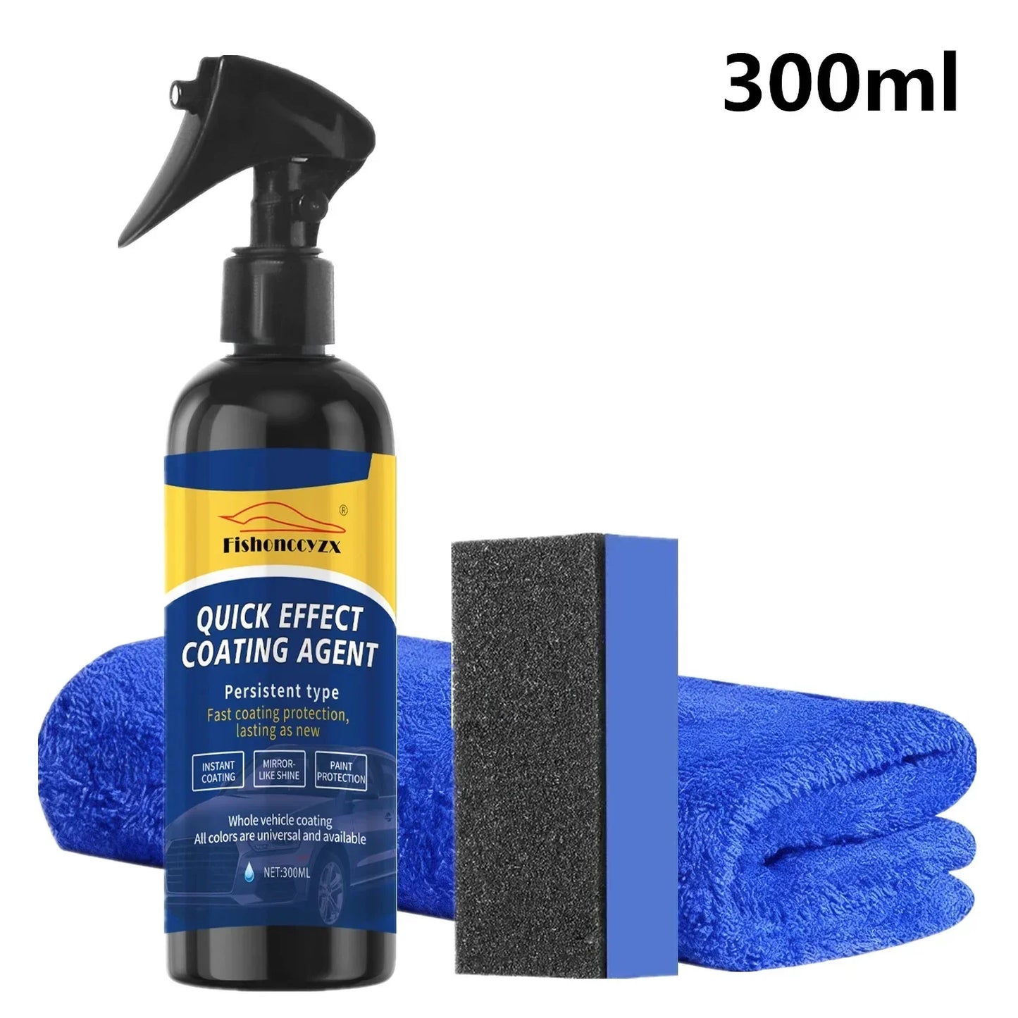 Car Coating Spray Quick Effect Coating Agent Coat Car Wax Car Scratch Wax Coating Spray Oil Film Emulsion Glass Cleaner Peaceful Pleasures Health and Wellness 300ml set