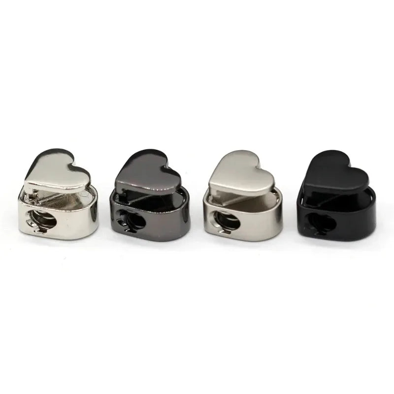 5-Pack Heart Shape Metal Cord Locks | Rope Stopper Clasps Cord Lock Clasps Peaceful Pleasures Health and Wellness