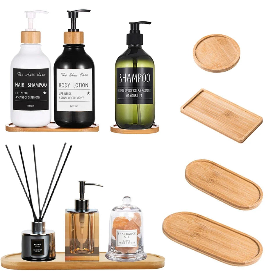 Wooden Vanity Tray – Bathroom Countertop Organizer for Soap, Candles & Jewelry
